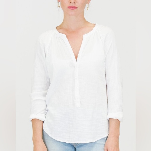 XiRENA Tops Xirena Hemingway Henley Gauze Top In White Size Xs Poshmark
